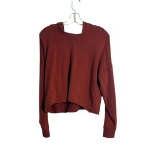 Offline by‎ Aerie Women's Cropped Hoodie Sweatshirt Terracotta Brown Size Small